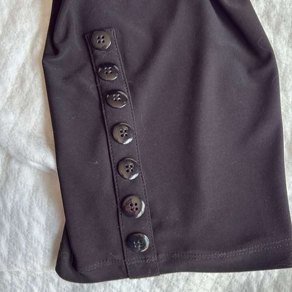 Sun Kim Black Pants with Button Detail 2X - Picture 4 of 7